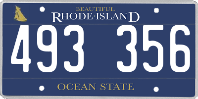 RI license plate 493356