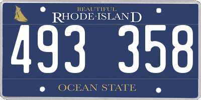 RI license plate 493358