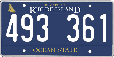 RI license plate 493361