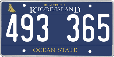 RI license plate 493365