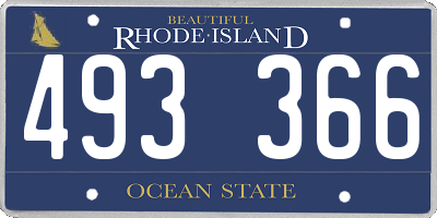 RI license plate 493366