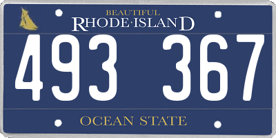 RI license plate 493367