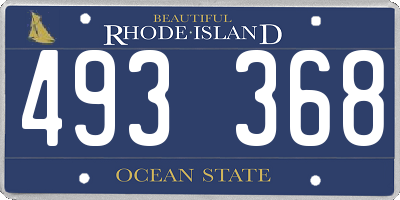 RI license plate 493368