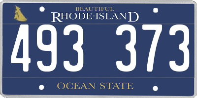 RI license plate 493373
