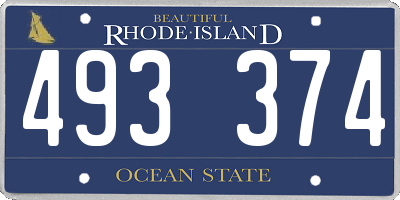 RI license plate 493374
