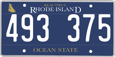 RI license plate 493375