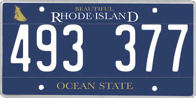 RI license plate 493377