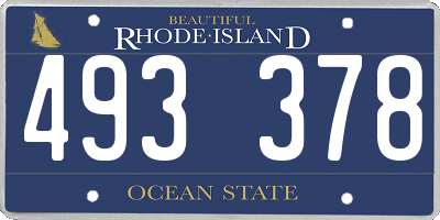 RI license plate 493378