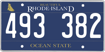 RI license plate 493382
