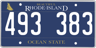 RI license plate 493383