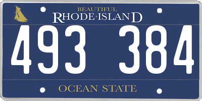RI license plate 493384