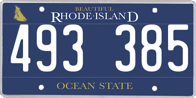 RI license plate 493385