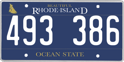 RI license plate 493386