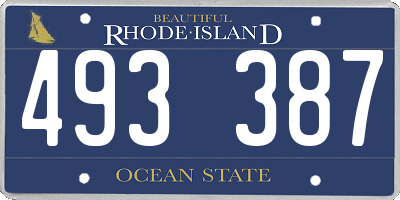 RI license plate 493387