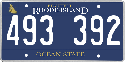 RI license plate 493392