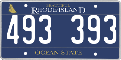 RI license plate 493393