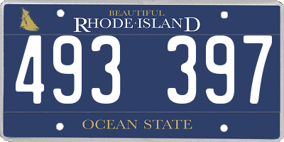 RI license plate 493397