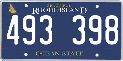 RI license plate 493398
