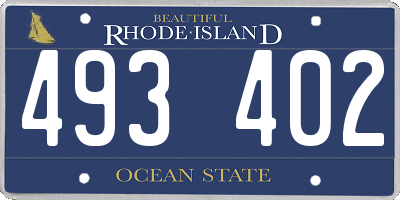 RI license plate 493402