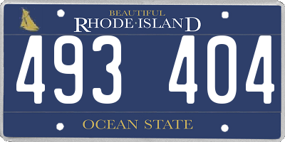RI license plate 493404