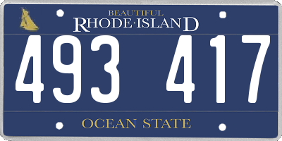 RI license plate 493417