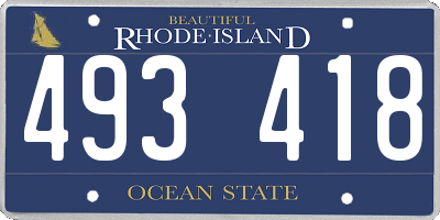 RI license plate 493418
