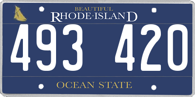 RI license plate 493420