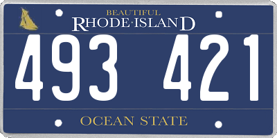 RI license plate 493421