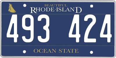 RI license plate 493424