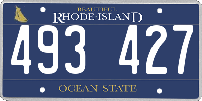 RI license plate 493427