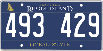 RI license plate 493429