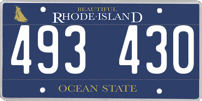 RI license plate 493430