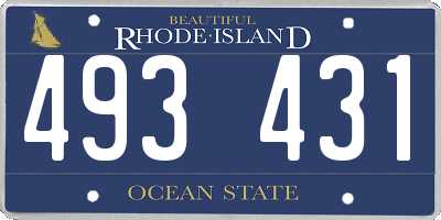 RI license plate 493431