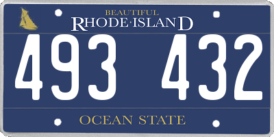 RI license plate 493432