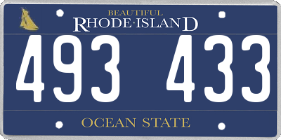 RI license plate 493433