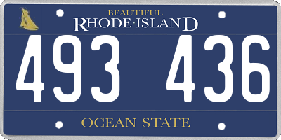 RI license plate 493436