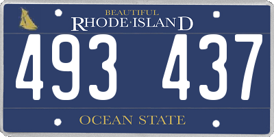 RI license plate 493437