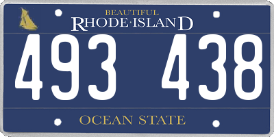 RI license plate 493438