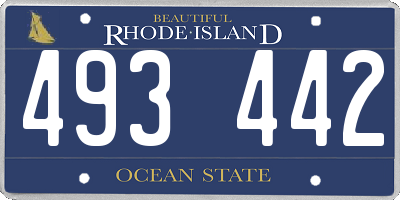 RI license plate 493442