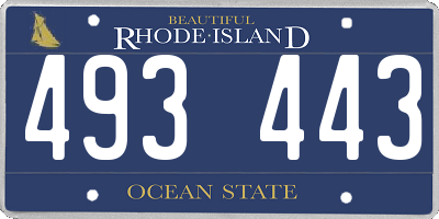 RI license plate 493443