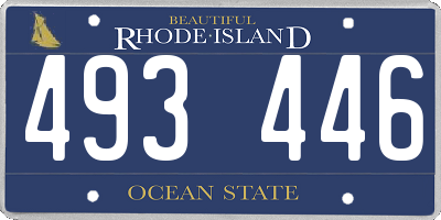 RI license plate 493446