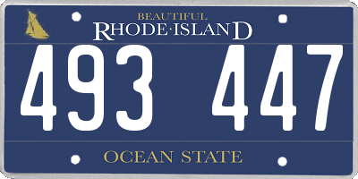 RI license plate 493447