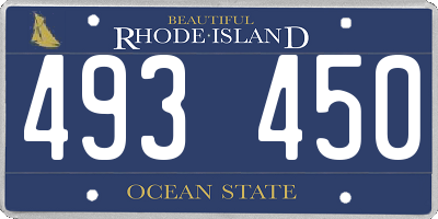 RI license plate 493450