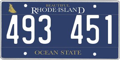 RI license plate 493451
