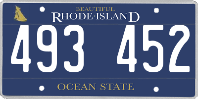 RI license plate 493452