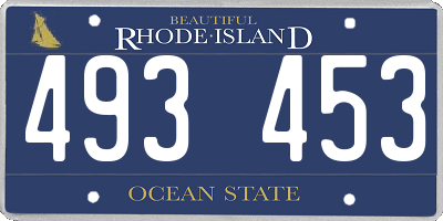 RI license plate 493453