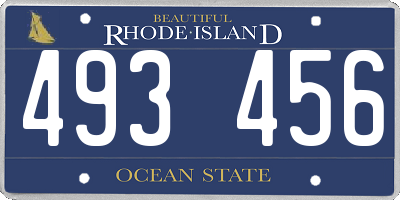 RI license plate 493456