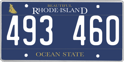 RI license plate 493460