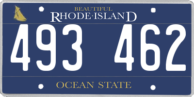 RI license plate 493462