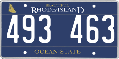 RI license plate 493463